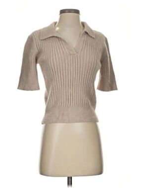 Bailey 44 Lavender Ribbed V-Neck Collared Sweater